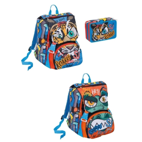 SCHOOLPACK BOY ANIMALI DA SJ ZAINO + ASTUCCIO 3 ZIP