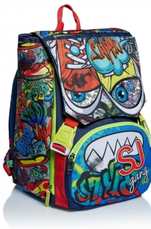 SCHOOLPACK BOY FACCE DA SJ GANG ZAINO + ASTUCCIO 3 ZIP