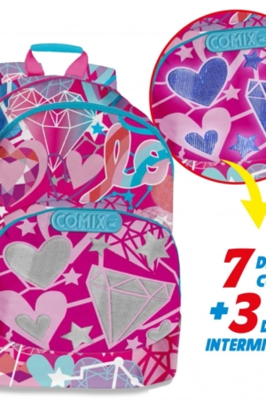 ZAINO SCUOLA 3 SCOMPARTI BRIGHT (3 INTERMITTENZE) COMIX - MONEY