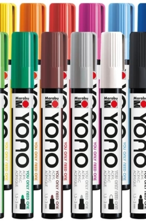 MARABU YONO MARKER VERNICE ACRILICA 0,5 - 5MM NERO PUNTA SCALPELLO