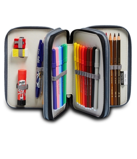 ASTUCCIO 3 ZIP FEDEZ X SEVEN - ECO MATERIAL - 2 COLORI
