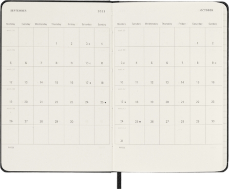 MOLESKINE AGENDA NERO CLASSIC 2022 GIORNALIERA POCKET 9X14 MORBIDA