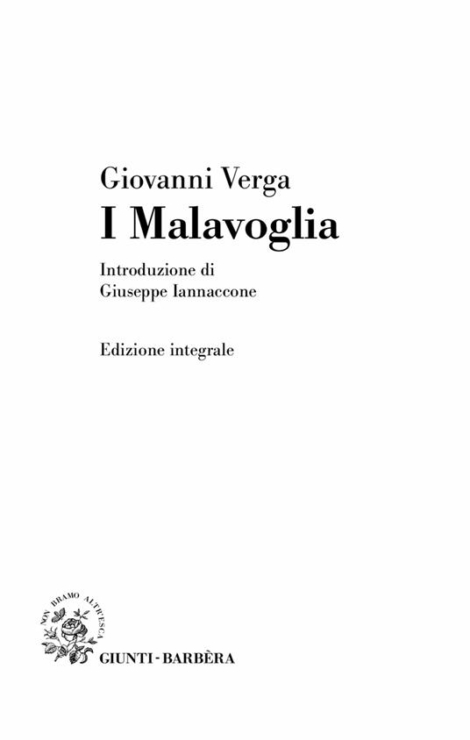 VERGA - I MALAVOGLIA