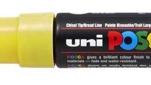 UNI POSCA  PC 8K PUNTA A SCALPELLO 8MM GIALLO