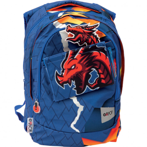 ZAINO SCUOLA ESTENSIBILE 3 SCOMPARTI ROUND DRAGON GOPOP