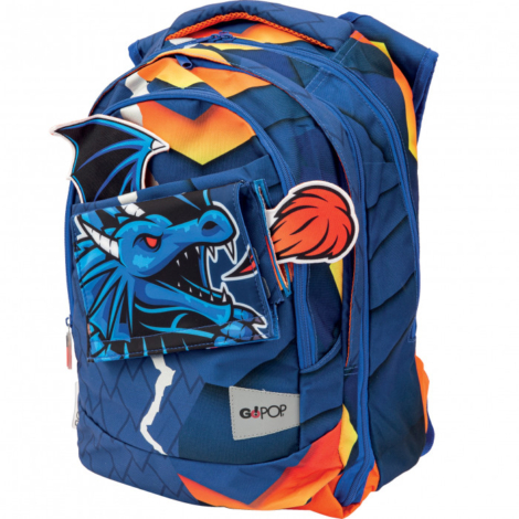 ZAINO SCUOLA ESTENSIBILE 3 SCOMPARTI ROUND DRAGON GOPOP