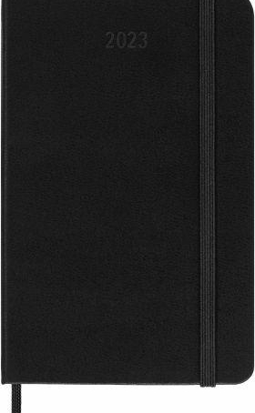 AGENDA SETTIMANALE MOLESKINE 2023 12 MESI , ORIZZONTALE,POCKET, COPERTINA RIGIDA - NERO