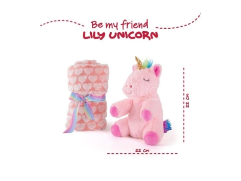 COPERTINA + PELUCHE LILY UNICORN - PERLETTI