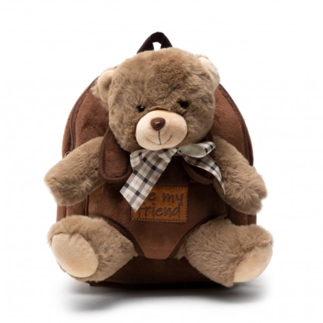TOMMY BEAR REVERSIBILE ZAINO CON PELUCHE 26cm - PERLETTI