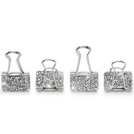 MOLLA FERMACARTE DOUBLE CLIPS CON STRASS CHIARA FERRAGN 4 PEZZI
