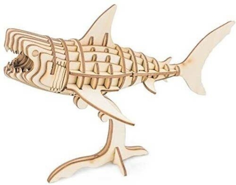 PUZZLE 3D DI LEGNO A FORMA DI SQUALO