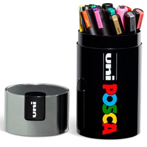 PENNARELLO OSAMA UNIPOSCA  GIFT BOX 18 PEZZI - TAPPO ARGENTO