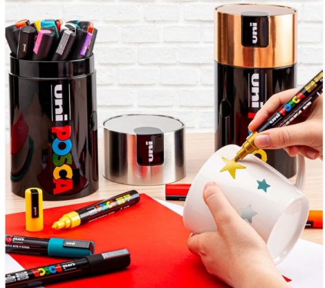 PENNARELLO OSAMA UNI POSCA GIFT BOX 18 PEZZI - TAPPO ORO