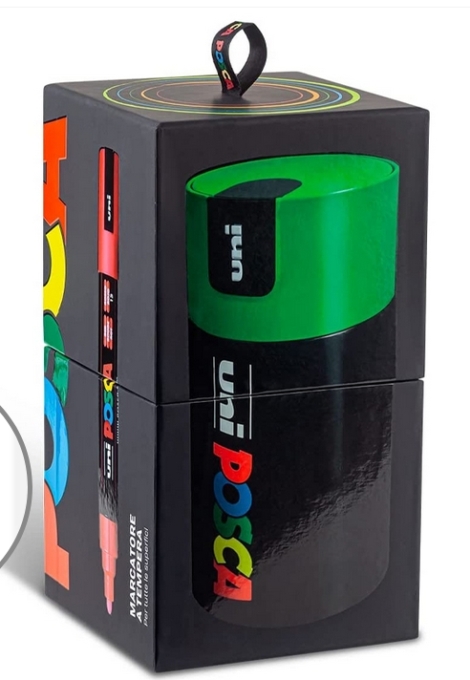 PENNARELLO OSAMA UNI POSCA GIFT BOX 18 PEZZI - TAPPO VERDE