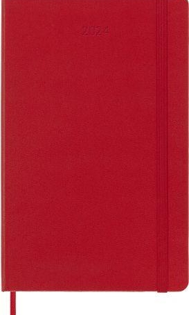 AGENDA MOLESKINE GIORNALIERA 2024 12 MESI LARGE COPERTINA RIGIDA - ROSSO