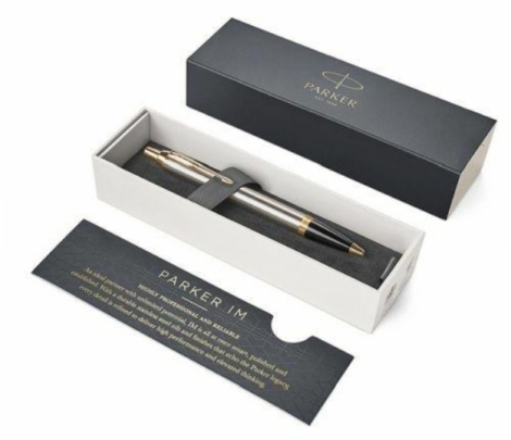 PARKER IM BLU CLIP - ON RETRACTABLE BALLPOINT PEN