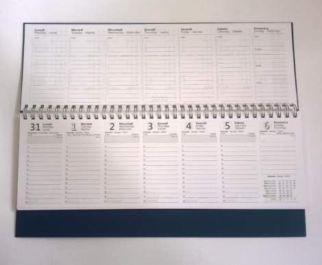 AGENDA 2025 DA TAVOLO SETTIMANALE 30X10 BLU