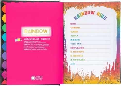 DIARIO SCUOLA RAINBOW HIGH STANDARD 12 MESI -BLU