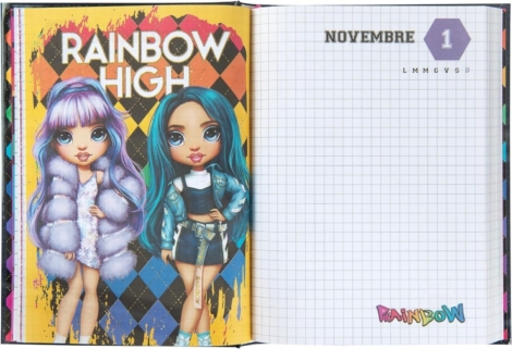DIARIO SCUOLA RAINBOW HIGH STANDARD 12 MESI -BLU