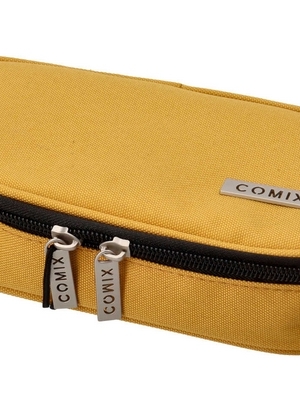 ASTUCCIO OVALE COMIX BLU ORGANIZZATO IN TESSUTO MONOCOLORE - GIALLO