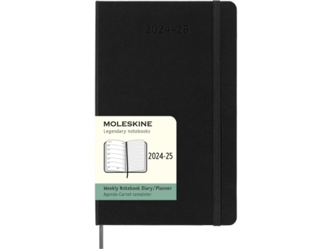 AGENDA 18 MESI  7g LARGE HARD 2024-2025 NERO | MOLESKINE