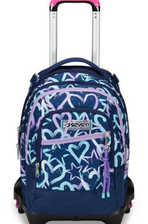 TROLLEY SCUOLA SEVEN JACK  3 ROUTE DETACH CRYSTAL PURPLE