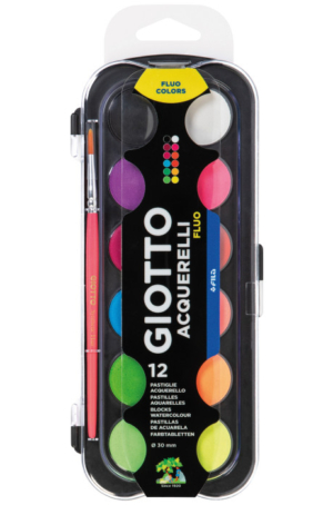 GIOTTO ACQUERELLI FLUO 12 PASTICCHE