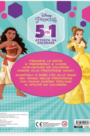 DISNEY PRINCESS 5 IN 1 ATTIVITA' DA COLORARE