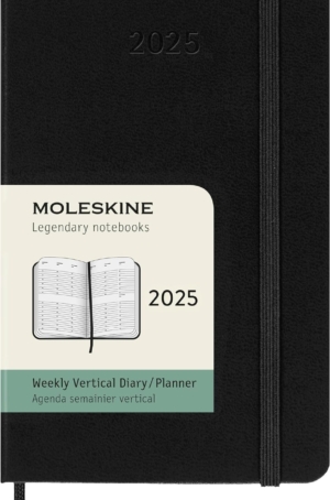 AGENDA DATATA 2025 MOLESKINE SETTIMANALE NERA RIGIDA