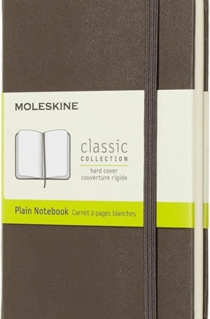 TACCUINO MOLESKINE POCKET A PAGINE BIANCHE COPERTINA RIGIDA MARRONE