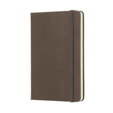 TACCUINO MOLESKINE POCKET A PAGINE BIANCHE COPERTINA RIGIDA MARRONE