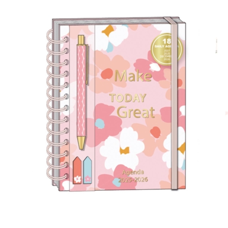 DAILY AGENDA 25/26 CON PENNA E STICKY NOTES MAKE TODAY GREAT