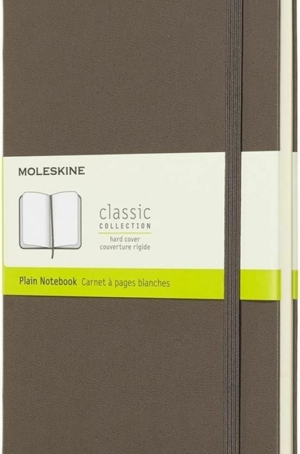 TACCUINO MOLESKINE LARGE A PAGINE BIANCHE COPERTINA RIGIDA MARRONE