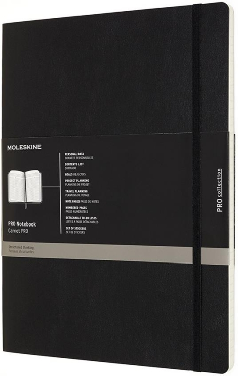 TACCUINO PRO MOLESKINE XXL COPERTINA MORBIDA NERO
